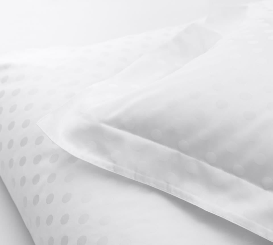 DUX bed linen superior satin dot white